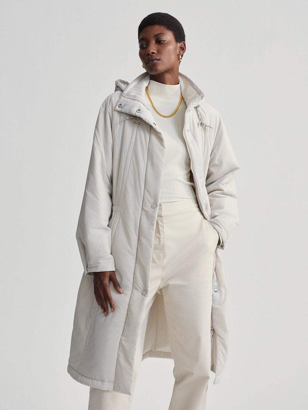 Varley Elle Padded Long Sleeve Parka Rainy Day - L